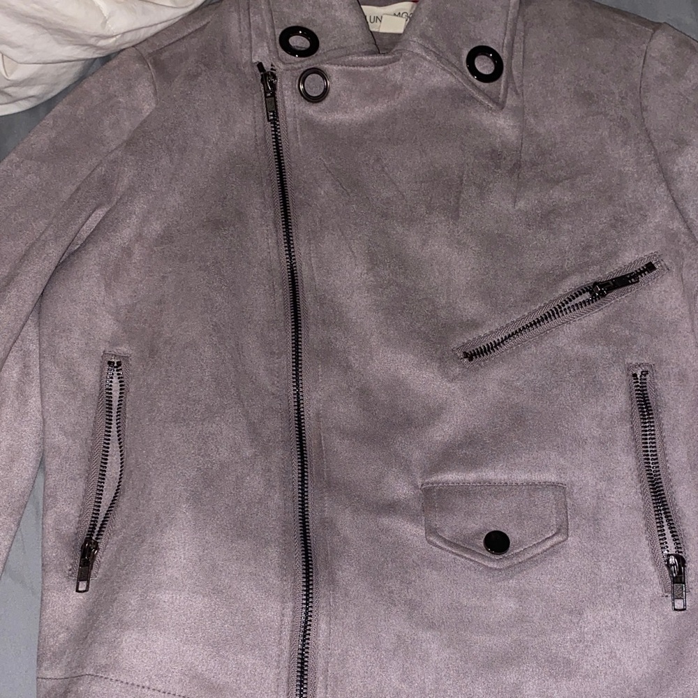 Women's lilac/mauve Suede Jacket - Picture 2 of 2